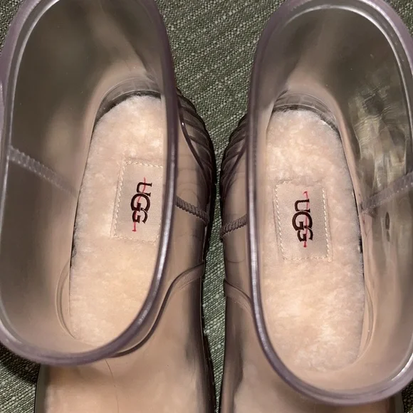 UGG Drizlita Clear Waterproof Womens Rain Boot w Sheepskin Insole sz 6 NWOT - Picture 6 of 15